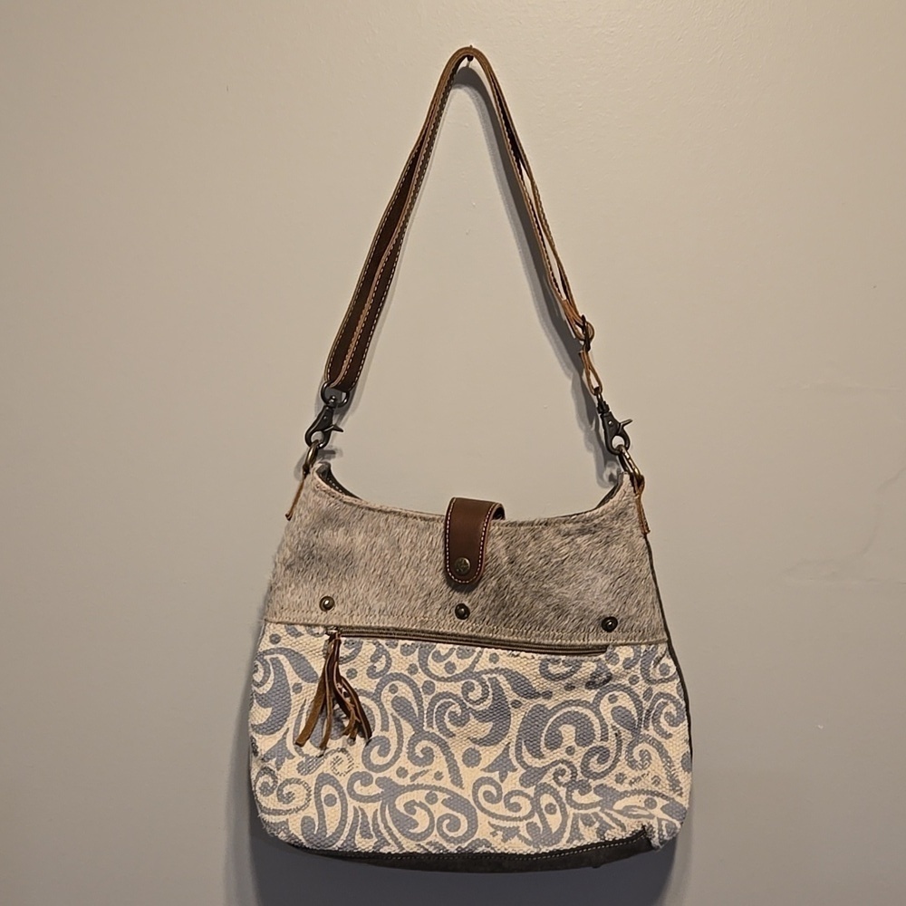 Maya Bag Women Boho HOBO Leather Fur Satchel Bag